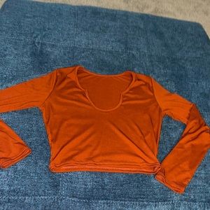 Spandex long-sleeve scoop neck